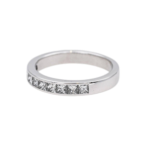 Bague 53 Demi-alliance en or blanc et diamants 58 Facettes 5237218CN