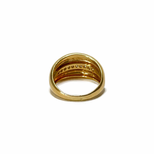 Bague 58 Bague double jonc bombée en or jaune et diamants 58 Facettes REF24026-190