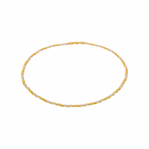 Collier Collier maille miroir en or jaune, blanc et rose 58 Facettes 5777577CN