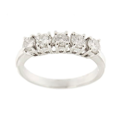 53 Bague rivière en or blanc et diamants 58 Facettes 36482