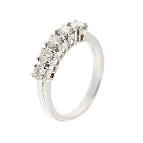 53 Bague rivière en or blanc et diamants 58 Facettes 36482