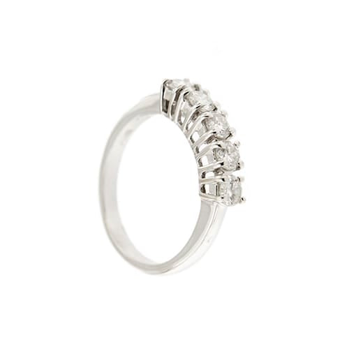 53 Bague rivière en or blanc et diamants 58 Facettes 36482