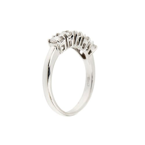 53 Bague rivière en or blanc et diamants 58 Facettes 36482
