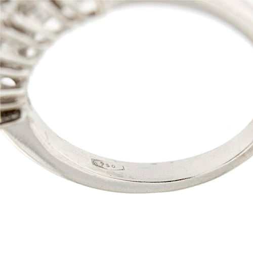 53 Bague rivière en or blanc et diamants 58 Facettes 36482