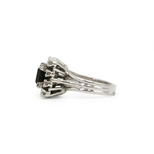 Bague 47 Bague en or blanc, tourmaline et diamants 58 Facettes 260036SP