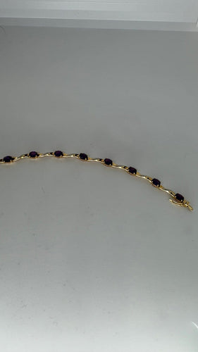 Bracelet Bracelet en deux ors 18 carats et améthystes 58 Facettes Bracelet 001