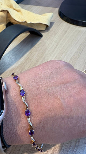 Bracelet Bracelet en deux ors 18 carats et améthystes 58 Facettes Bracelet 001