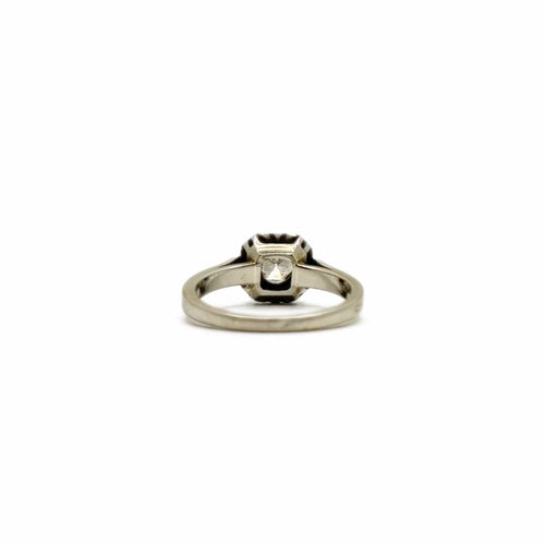 Bague 50.5 Bague - Solitaire diamant en or gris et platine 58 Facettes REF24006-170