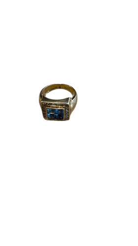 Bague 50 Bague en or jaune avec topazes et diamants 58 Facettes Bague 001