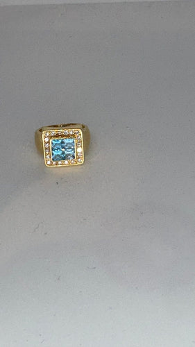Bague 50 Bague en or jaune avec topazes et diamants 58 Facettes Bague 001