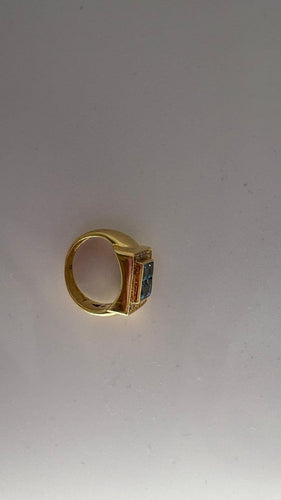 Bague 50 Bague en or jaune avec topazes et diamants 58 Facettes Bague 001