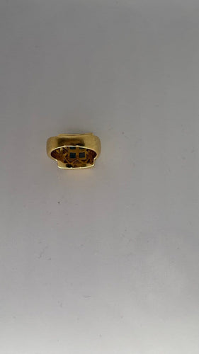 Bague 50 Bague en or jaune avec topazes et diamants 58 Facettes Bague 001