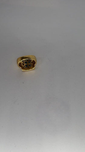 Bague 50 Bague en or jaune avec topazes et diamants 58 Facettes Bague 001