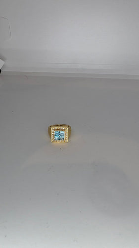 Bague 50 Bague en or jaune avec topazes et diamants 58 Facettes Bague 001