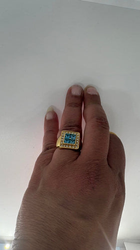 Bague 50 Bague en or jaune avec topazes et diamants 58 Facettes Bague 001