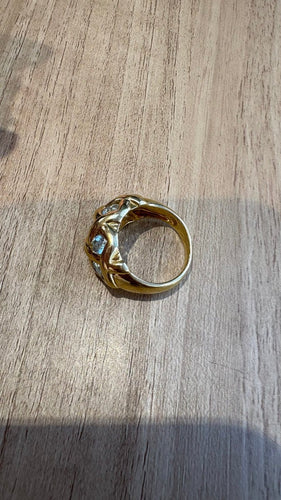 Bague 52 Bague en or jaune et aigue-marine 58 Facettes Bague 001