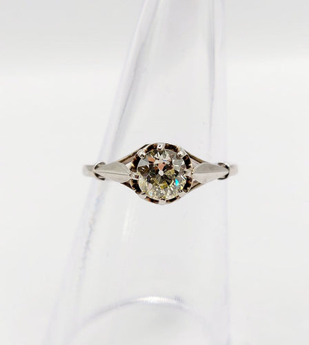 Bague 52 Bague solitaire Art déco en or blanc 18k et diamant 58 Facettes A07440