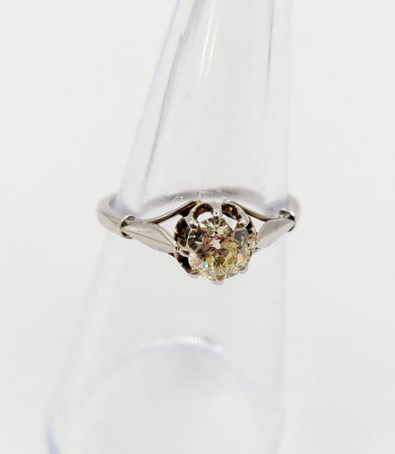 Bague 52 Bague solitaire Art déco en or blanc 18k et diamant 58 Facettes A07440