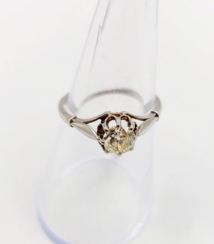 Bague 52 Bague solitaire Art déco en or blanc 18k et diamant 58 Facettes A07440