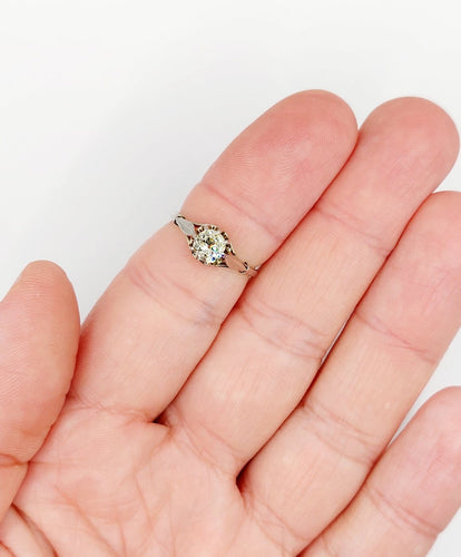 Bague 52 Bague solitaire Art déco en or blanc 18k et diamant 58 Facettes A07440