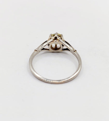 Bague 52 Bague solitaire Art déco en or blanc 18k et diamant 58 Facettes A07440
