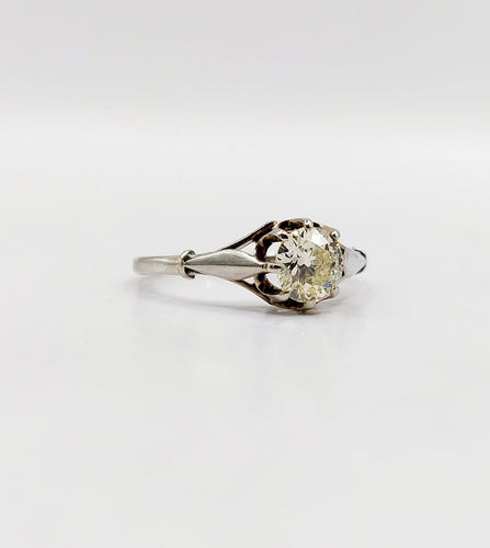 Bague 52 Bague solitaire Art déco en or blanc 18k et diamant 58 Facettes A07440