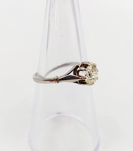 Bague 52 Bague solitaire Art déco en or blanc 18k et diamant 58 Facettes A07440