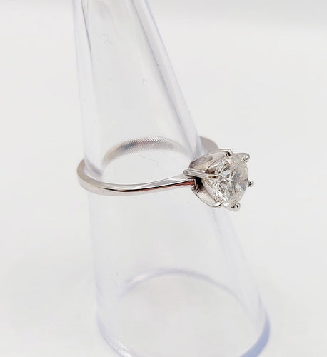 Bague 51 Bague solitaire vintage en or blanc 14k et diamant 58 Facettes A07446