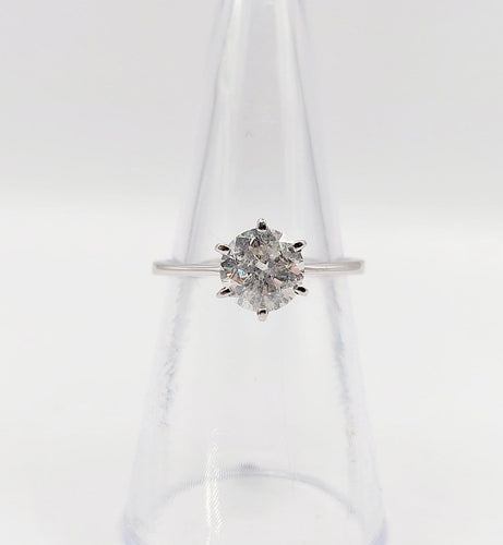 Bague 51 Bague solitaire vintage en or blanc 14k et diamant 58 Facettes A07446