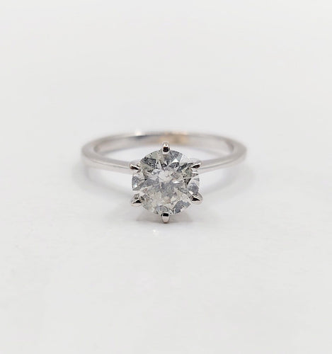 Bague 51 Bague solitaire vintage en or blanc 14k et diamant 58 Facettes A07446