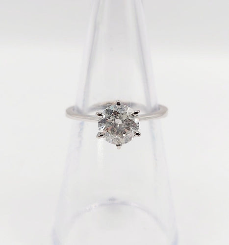 Bague 51 Bague solitaire vintage en or blanc 14k et diamant 58 Facettes A07446