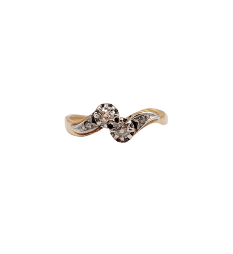 Bague 55 Bague toi et moi en or rose 18k et diamants 58 Facettes A07448