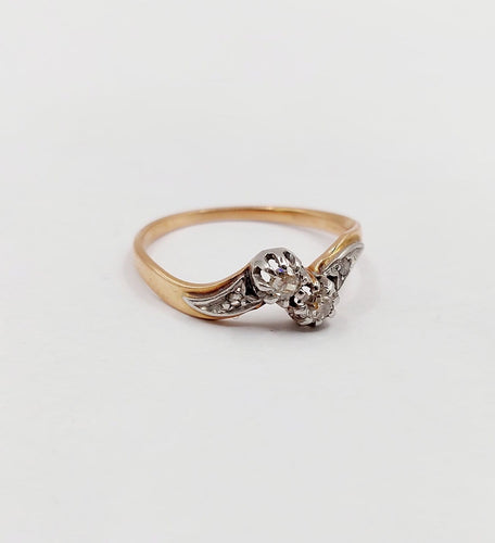 Bague 55 Bague toi et moi en or rose 18k et diamants 58 Facettes A07448