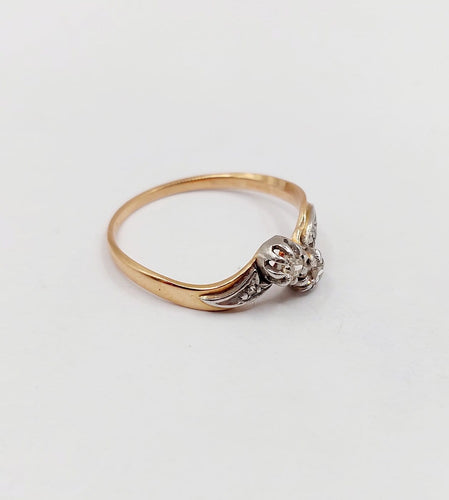Bague 55 Bague toi et moi en or rose 18k et diamants 58 Facettes A07448