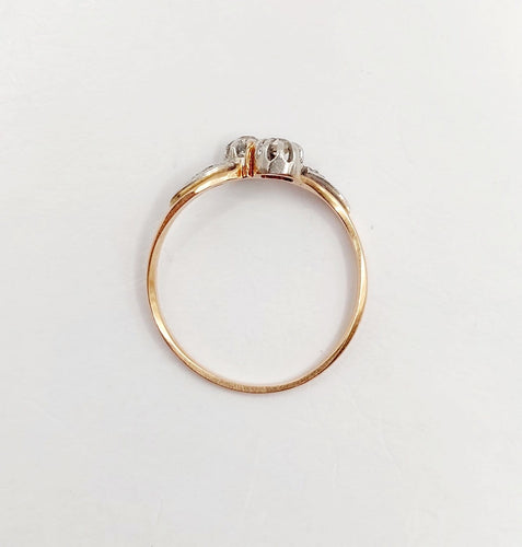 Bague 55 Bague toi et moi en or rose 18k et diamants 58 Facettes A07448