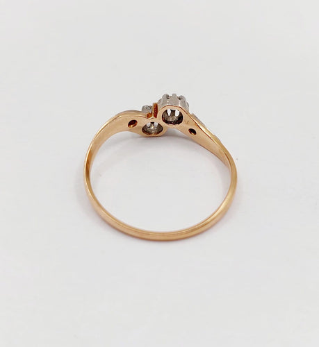 Bague 55 Bague toi et moi en or rose 18k et diamants 58 Facettes A07448