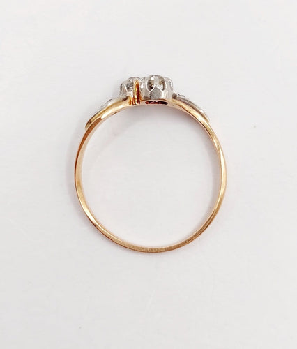 Bague 55 Bague toi et moi en or rose 18k et diamants 58 Facettes A07448