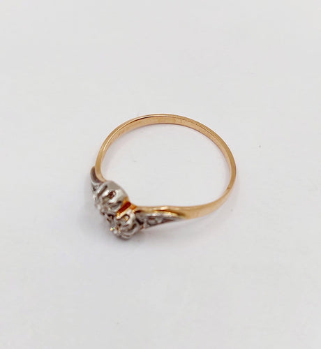 Bague 55 Bague toi et moi en or rose 18k et diamants 58 Facettes A07448