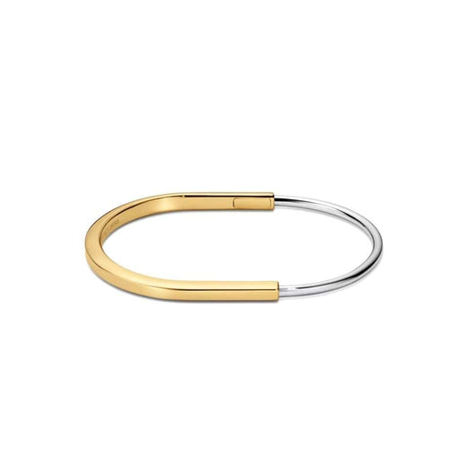 Bracelet Tiffany Lock - Bracelet jonc étroit en or jaune et or blanc 58 Facettes Tc