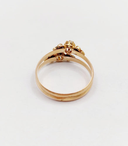 Bague 52 Bague toi et moi victorienne en or rose 18k et perles 58 Facettes A07451