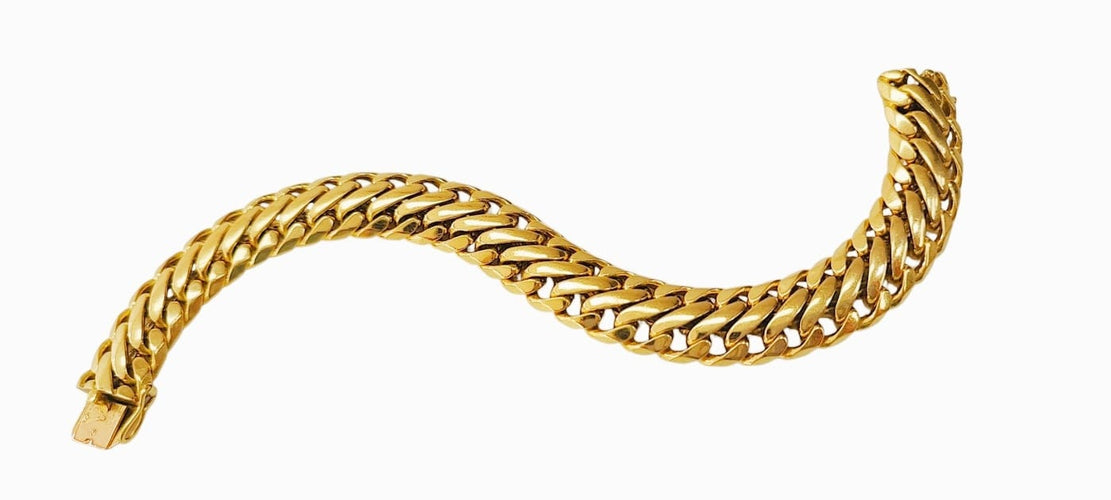 Bracelet Bracelet maille américaine en or jaune 18K 58 Facettes Bra.Massif-2190