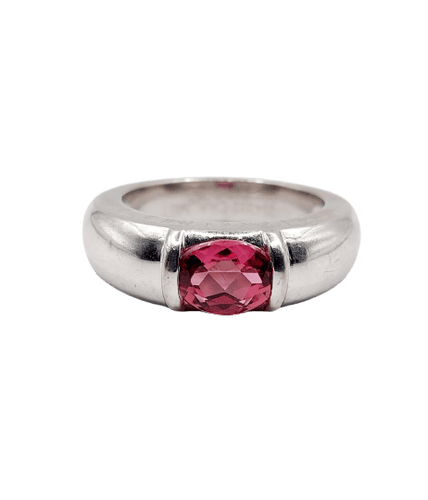Bague 53 Chaumet Gioa - Bague jonc en or blanc et tourmaline rose 58 Facettes A07453