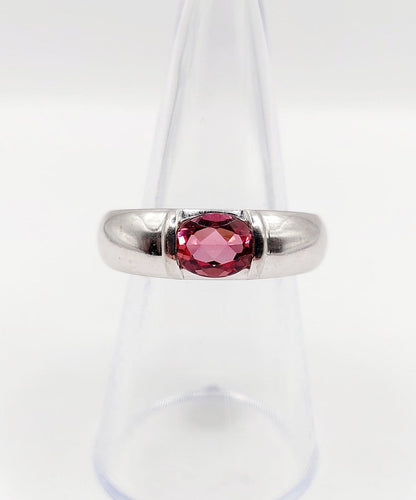 Bague 53 Chaumet Gioa - Bague jonc en or blanc et tourmaline rose 58 Facettes A07453