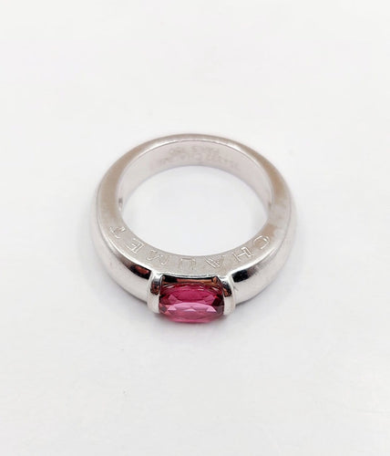 Bague 53 Chaumet Gioa - Bague jonc en or blanc et tourmaline rose 58 Facettes A07453