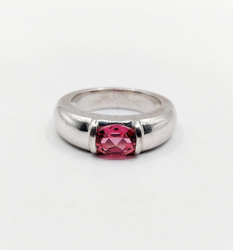Bague 53 Chaumet Gioa - Bague jonc en or blanc et tourmaline rose 58 Facettes A07453