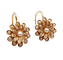 Boucles d'oreilles Dormeuses marguerite en or rose 18k et perles 58 Facettes A07454