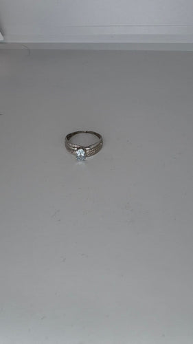 Bague 58 Bague en or blanc et aigue-marine 58 Facettes Bague 001