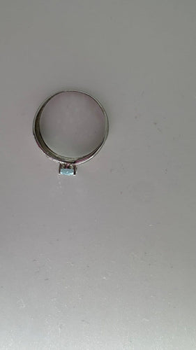 Bague 58 Bague en or blanc et aigue-marine 58 Facettes Bague 001