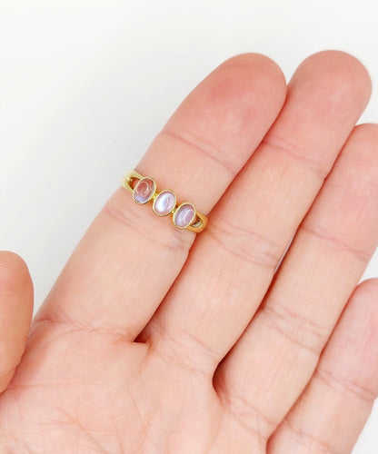 Bague 58 Bague jonc vintage en or 18k et pierres de lune 58 Facettes A07457