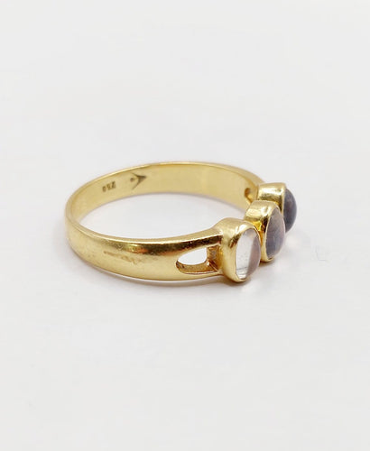 Bague 58 Bague jonc vintage en or 18k et pierres de lune 58 Facettes A07457